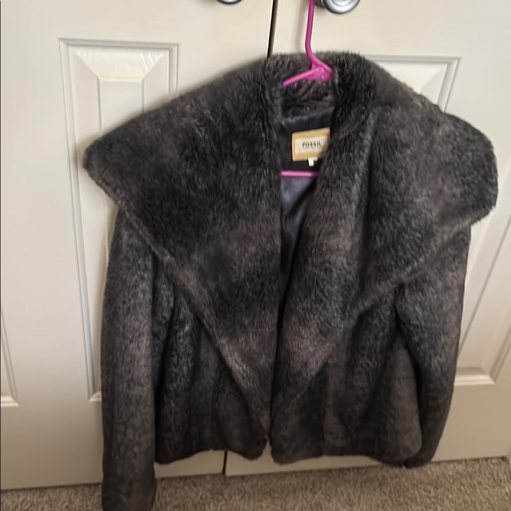 Fossil Faux Fur Gray Jacket